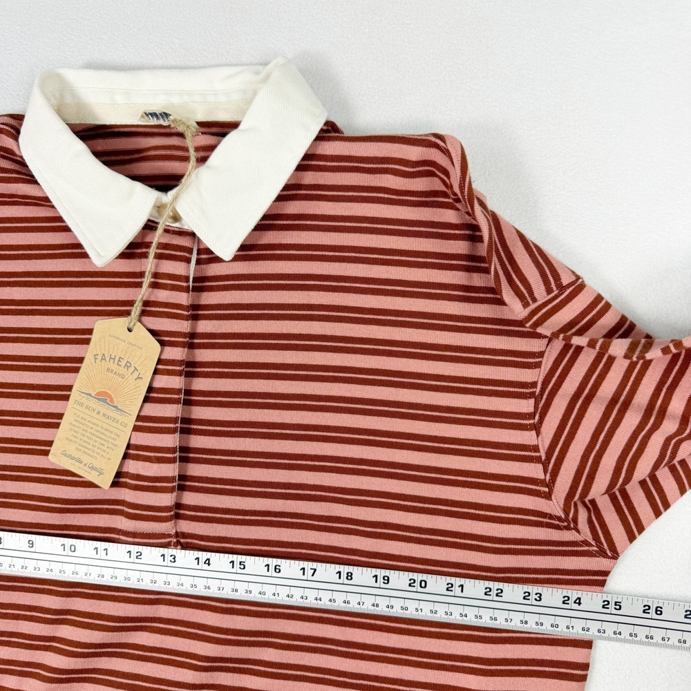 Faherty Hometown Rugby Shirt Size XL Womens Dusty Rose NEW - Picture 5 of 8